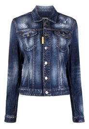 Dsquared2 Icon paint-splatter denim jacket - Blue