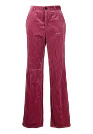 Dsquared2 embroidered-logo velvet trousers - Pink