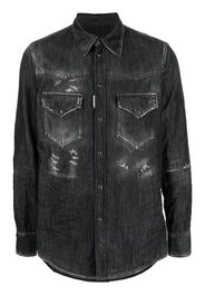 Dsquared2 distressed-finish denim shirt - Black