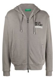 Dsquared2 logo print zip-up hoodie - Grey