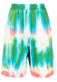 Dsquared2 tie dye-print cotton track shorts - Green