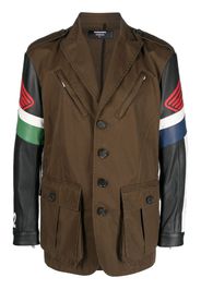 Dsquared2 contrast-sleeve biker-style jacket - Brown