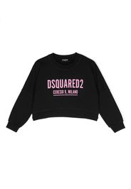 Dsquared2 Kids logo-print cropped sweatshirt - Black