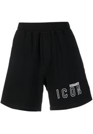 Dsquared2 logo print cotton track shorts - Black
