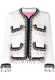 Dsquared2 crystal-embellished cropped jacket - White
