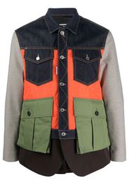 Dsquared2 patchwork buttoned jacket - Blue