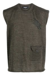 Dsquared2 flap pocket crew neck vest - Green