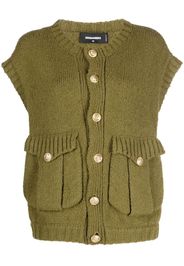 Dsquared2 flap-pocket short-sleeve cardigan - Green