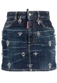 Dsquared2 crystal-embellished denim skirt - Blue