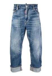 Dsquared2 logo-print cropped jeans - Blue