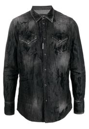 Dsquared2 distressed-finish denim shirt - Black