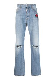 Dsquared2 logo-print bootcut jeans - Blue