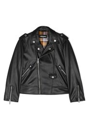 Dsquared2 Kids logo-patch faux-leather jacket - Black