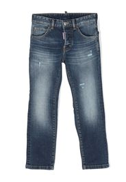 Dsquared2 Kids logo-patch distressed jeans - Blue