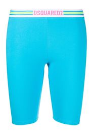 Dsquared2 logo-waistband cropped leggings - Blue