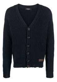 Dsquared2 broken-stitch V-neck cardigan - Blue