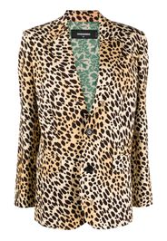 Dsquared2 leopard-print single-breasted blazer - Brown