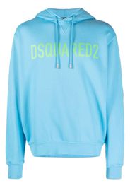 Dsquared2 logo-print cotton hoodie - Blue