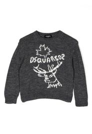 Dsquared2 Kids intarsia-knit logo crew-neck jumper - Grey