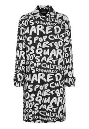 Dsquared2 logo-print single-breasted coat - Black