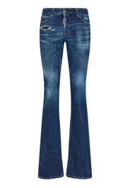 Dsquared2 logo-patch cotton-blend bootcut jeans - Blue