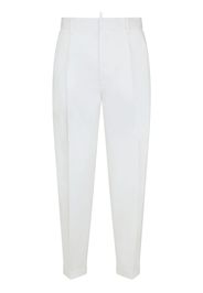 Dsquared2 pleated cropped tapered-leg trousers - White