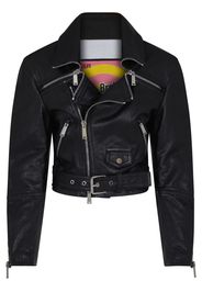Dsquared2 cropped leather biker jacket - Black