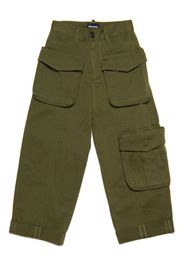 Dsquared2 Kids logo-patch cotton trousers - Green