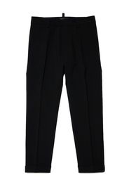 Dsquared2 Kids logo-plaque tapered-leg trousers - Black