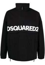 Dsquared2 logo-print poplin half-zip jacket - Black