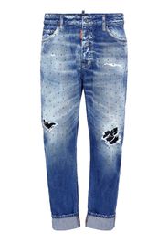 Dsquared2 distressed cropped jeans - Blue