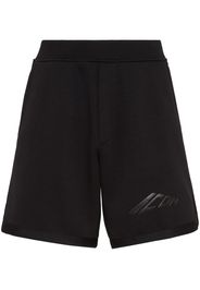 DSQUARED2 logo-embossed elasticated-waist track shorts - Black