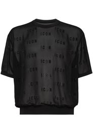 DSQUARED2 logo-appliqué mesh T-shirt - Black