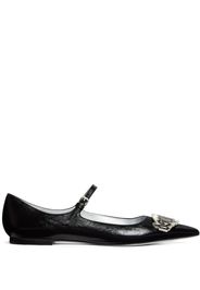 Dsquared2 Gothic leather ballerina shoes - Black
