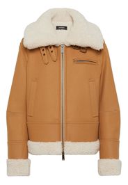 DSQUARED2 zip-up shearling jacket - Neutrals