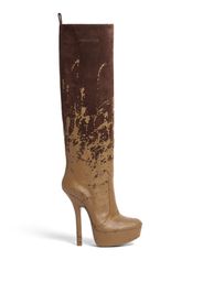 DSQUARED2 120mm painterly-print leather boots - Brown