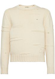 DSQUARED2 embroidered-logo cotton jumper - Neutrals