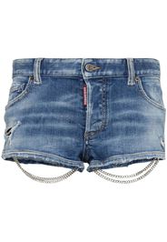 DSQUARED2 chain-detail denim mini shorts - Blue