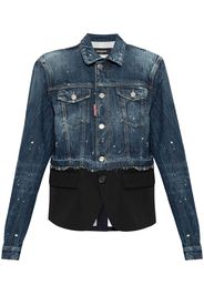 Dsquared2 logo-patch cotton jacket - Blue