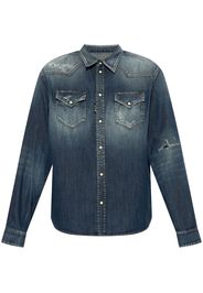 Dsquared2 long-sleeve ripped-detail denim shirt - Blue