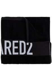DSQUARED2 logo-intarsia beach towel - Black