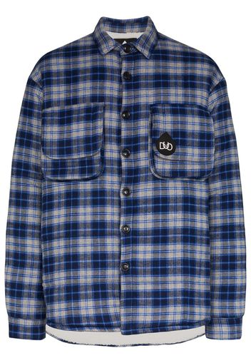 teddy check padded shirt