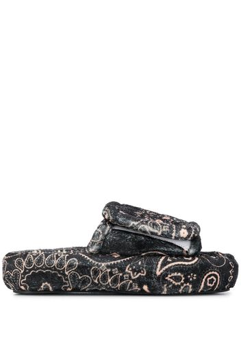 DUOltd bandana-print platform slides - Black