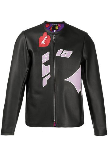 DUOltd bat eco leather bomber jacket - Black