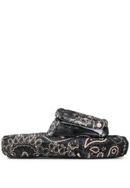 DUOltd bandana-print platform slides - Black