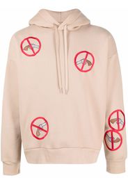 DUOltd embroidered-patch hoodie - Neutrals