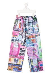 graphic-print wide-leg trousers