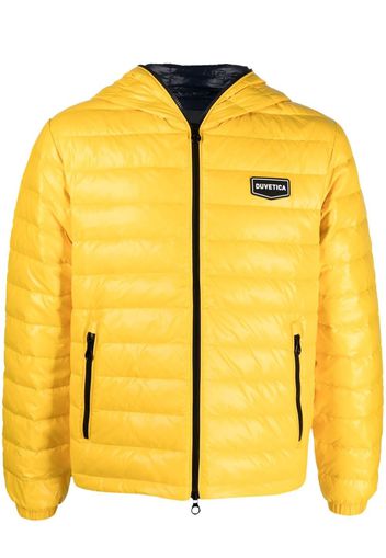 Duvetica logo patch hooded jacket - Yellow