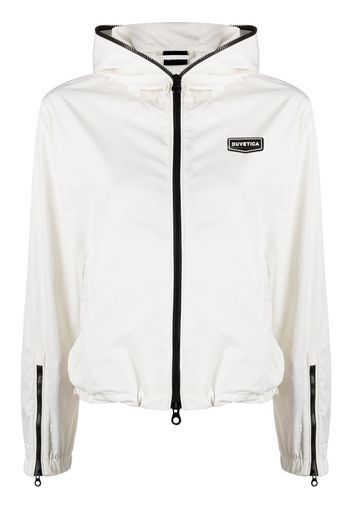 Duvetica logo-patch hooded jacket - White