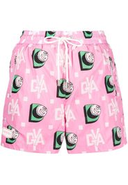 Duvetica logo-print drawstring mini shorts - Pink